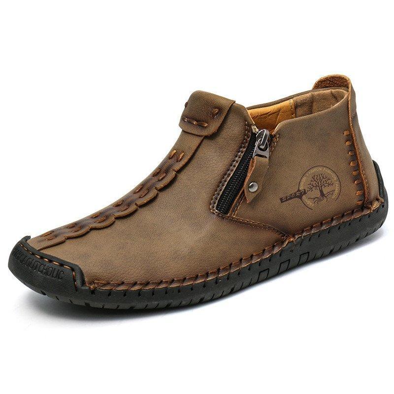 Men's Hand Stitched Leather Non-Slip Casual Boots