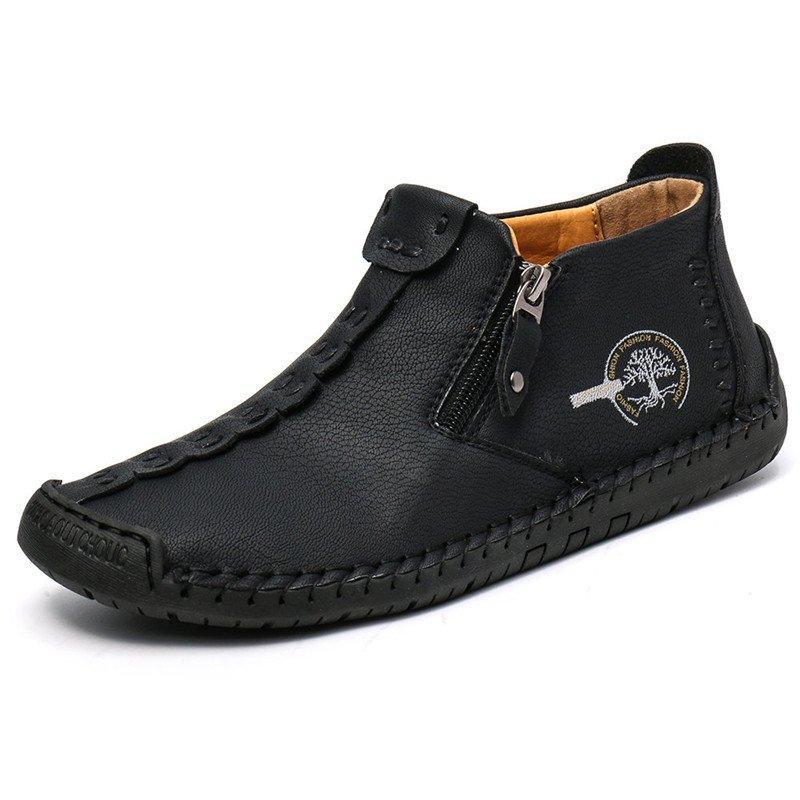 Men's Hand Stitched Leather Non-Slip Casual Boots