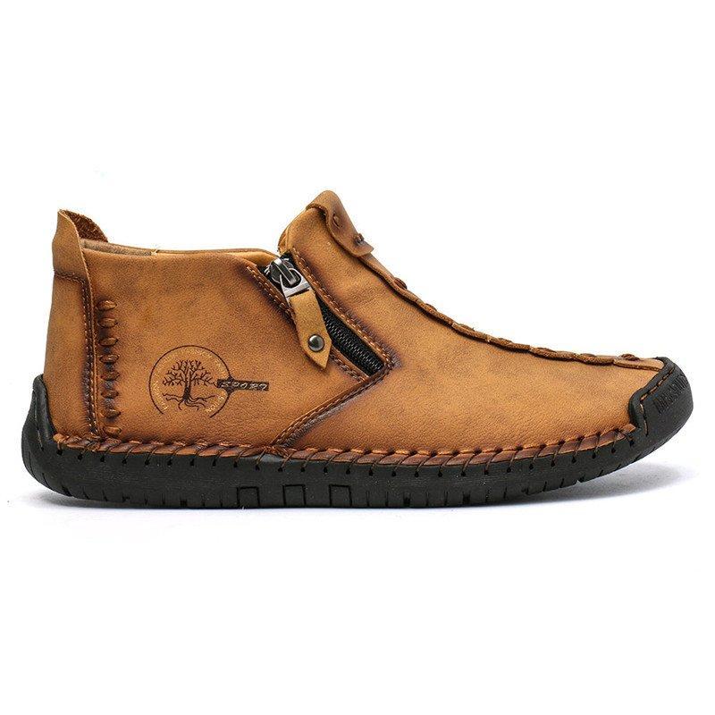 Men's Hand Stitched Leather Non-Slip Casual Boots