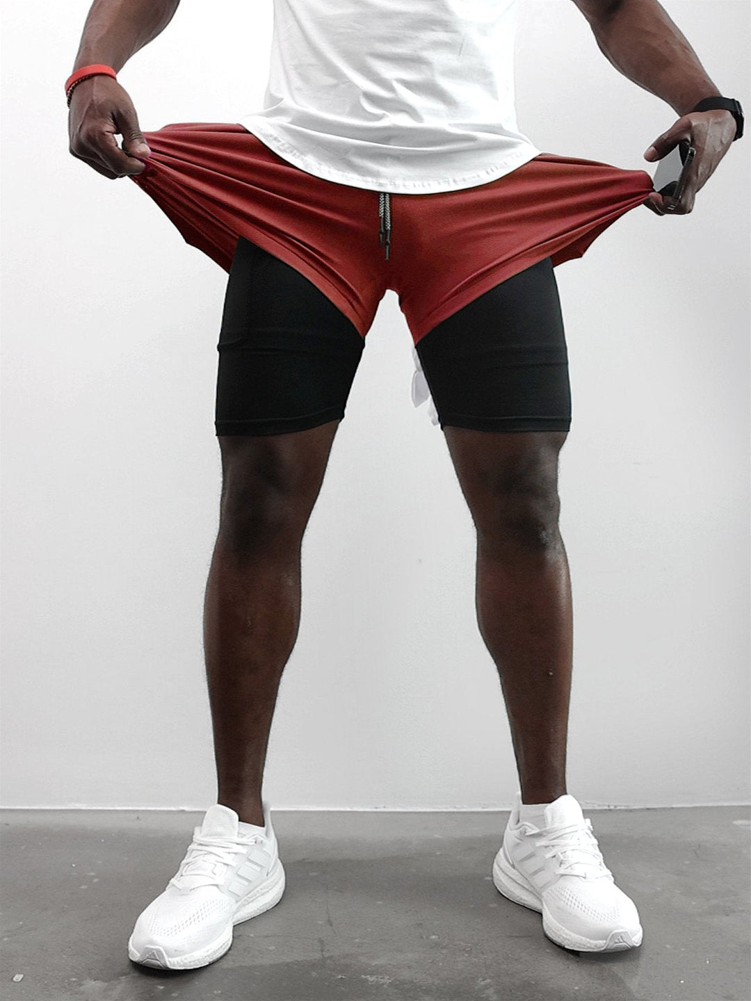 Back view of Men's Kinetic Mesh Lined Shorts, illustrating the comfortable design