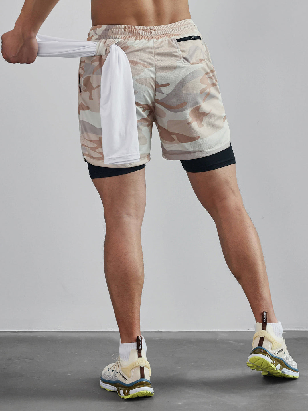 Men's Kinetic Mesh Lined running shorts with a secure phone pocket visible