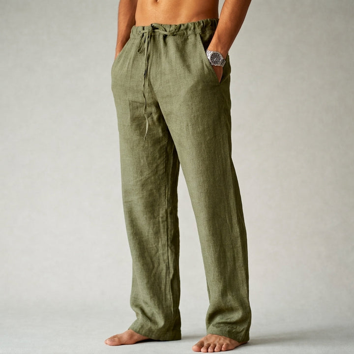 Casual men's linen pants, ideal for relaxed summer days or smart-casual looks.