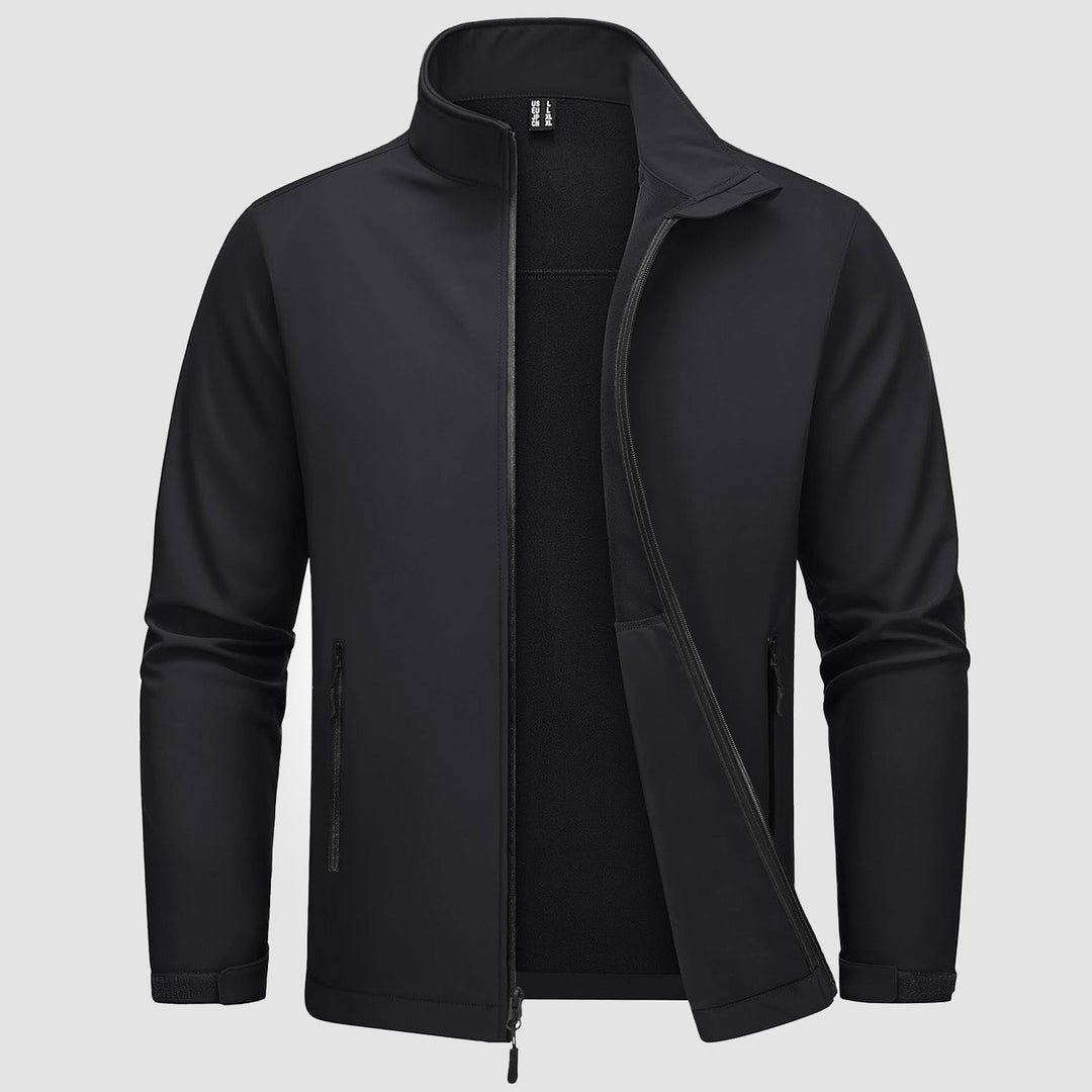 Men's lightweight modern bomber jacket in black, ideal for casual spring and fall outerwear.