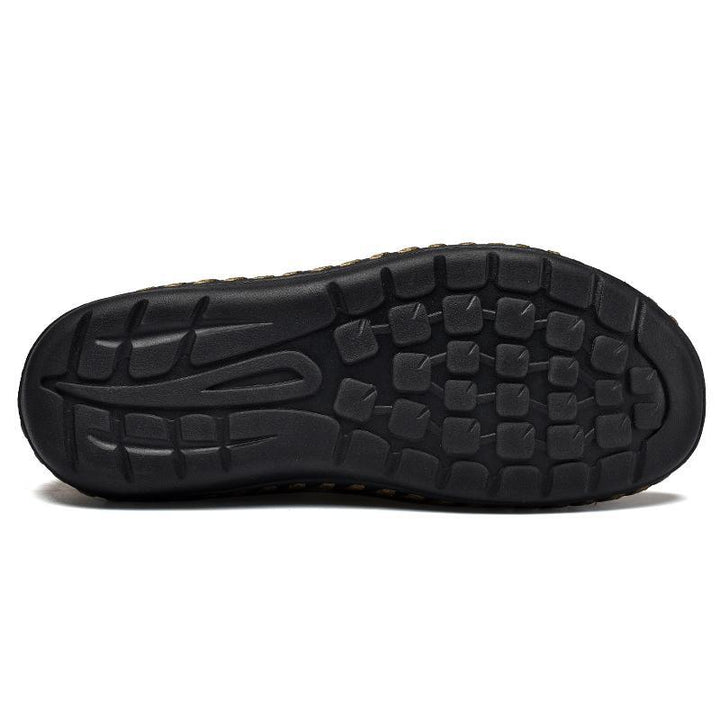 Men's black leather round toe footwear, offering a smart and sophisticated look