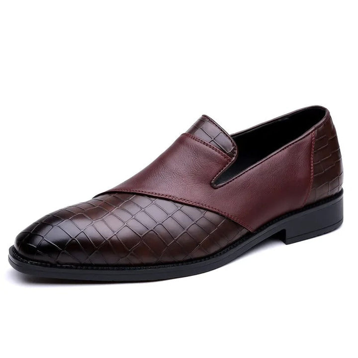 Men's dress shoes: black croc-textured loafers, an ultimate statement of style