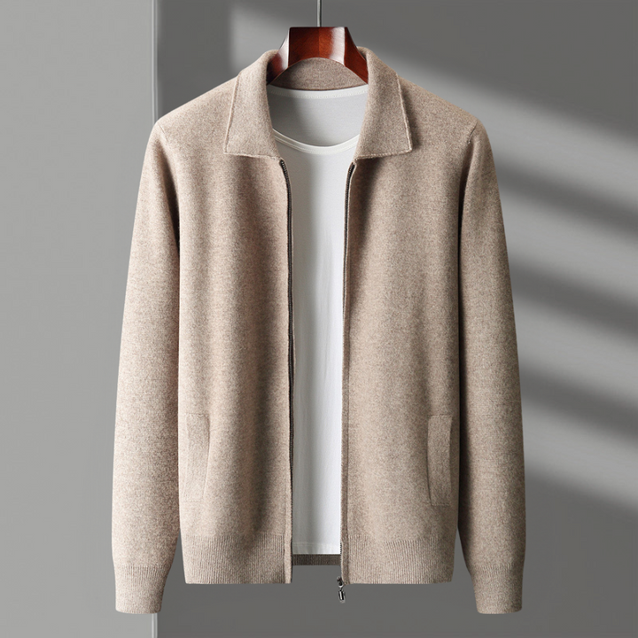Men's Merino Wool Cloud Soft Zip-Up Jacket in charcoal, lightweight and casual for winter wear