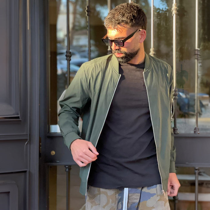 Classic fit men's bomber jacket, reimagined with modern details, stylish outerwear choice
