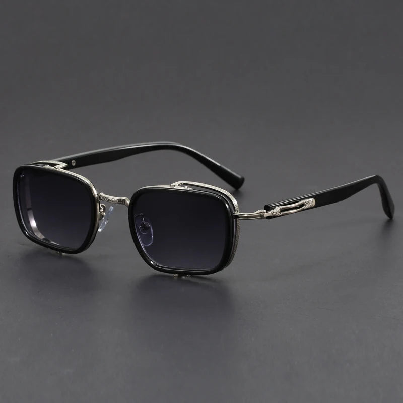 Lightweight acetate men's square frame sunglasses, offering UV protection and contemporary eyewear style
