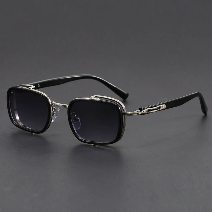 Lightweight acetate men's square frame sunglasses, offering UV protection and contemporary eyewear style