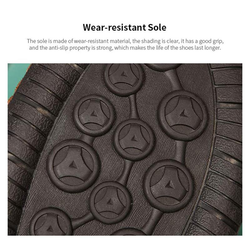 Breathable men's slip-resistant shoes, large size, leather, casual and comfortable outdoor wear