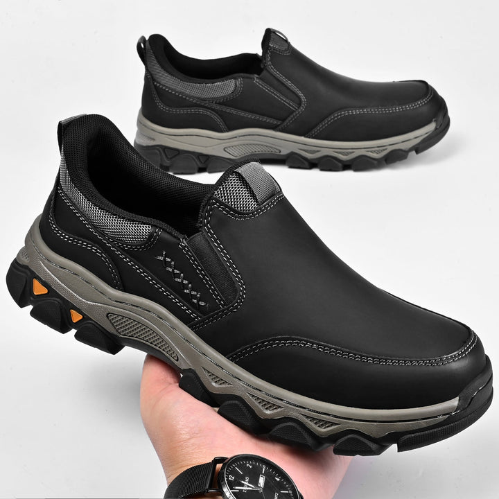 Men's slip-on leather walking shoes, great for posture correction and comfort