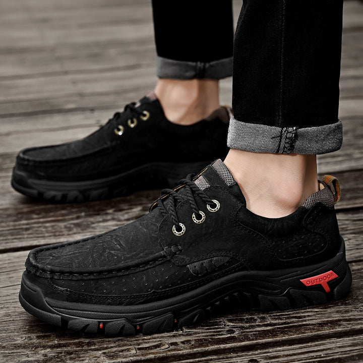 Stylish and supportive Men's orthopedic boots in brown leather, designed for comfort