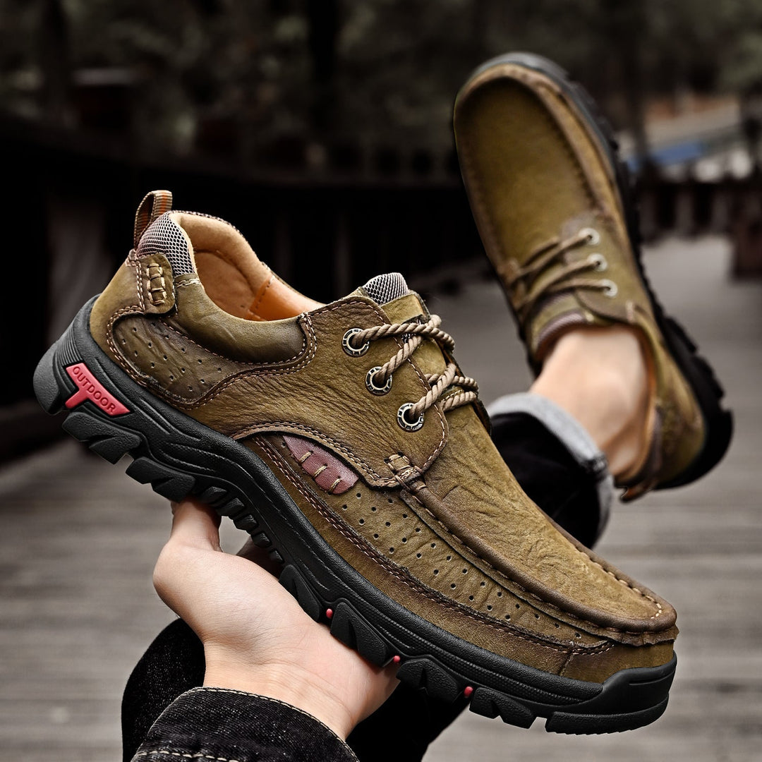 Premium Men's comfort boots, orthopedic design, and sturdy lace-up leather construction