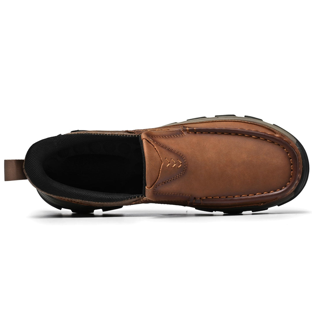 Footwear for men: orthopedic slip-on leather shoes, perfect for comfort and support