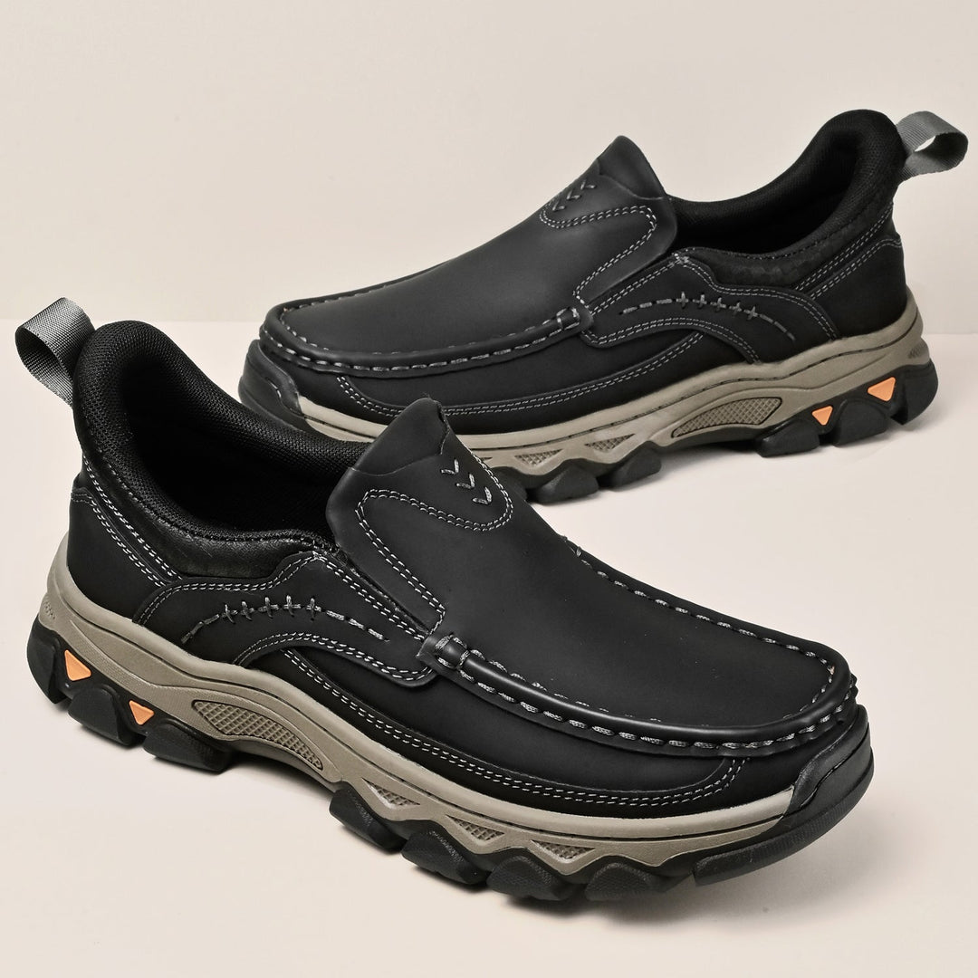 Men's versatile orthopedic leather casual shoes, great for walking and light hiking