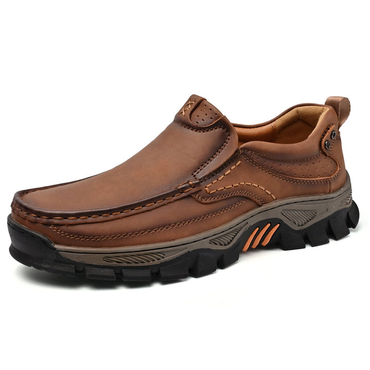 Men's Orthopedic Transition Boots, comfortable black leather, posture support, slip-resistant sole
