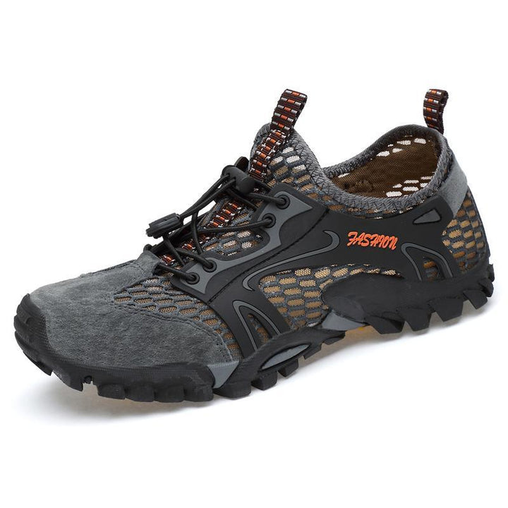 Men's casual hiking and trail shoes in a vibrant color, perfect for spring and summer adventures