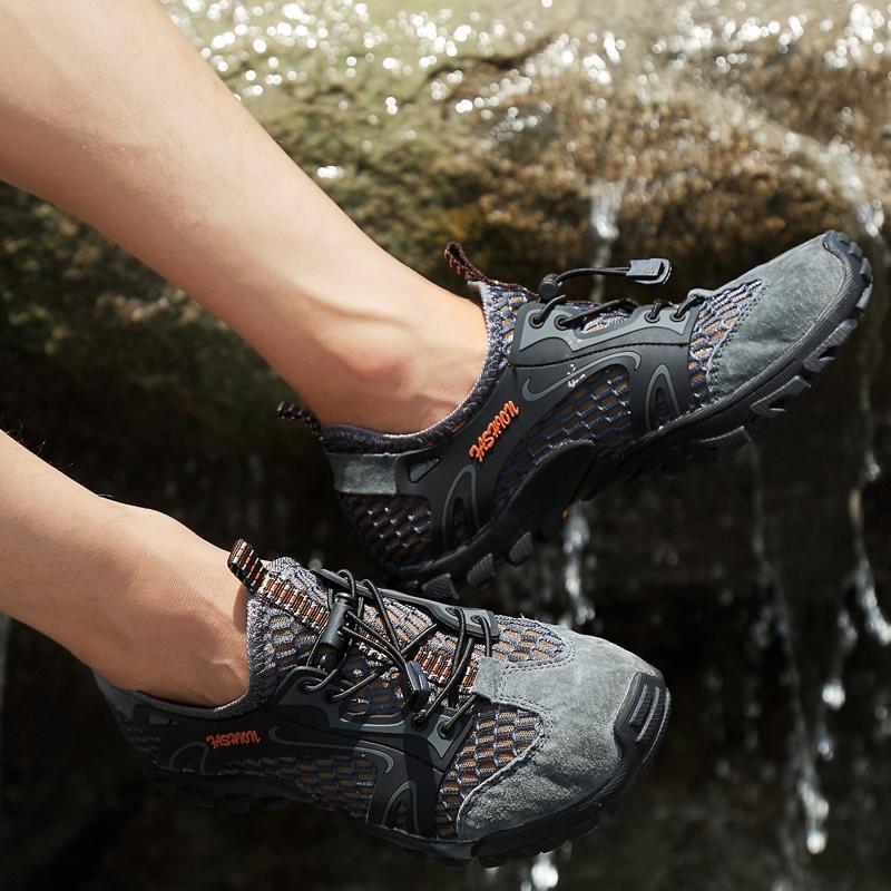 Lightweight men's all-season footwear, suitable for both serious hiking and relaxed outdoor walks