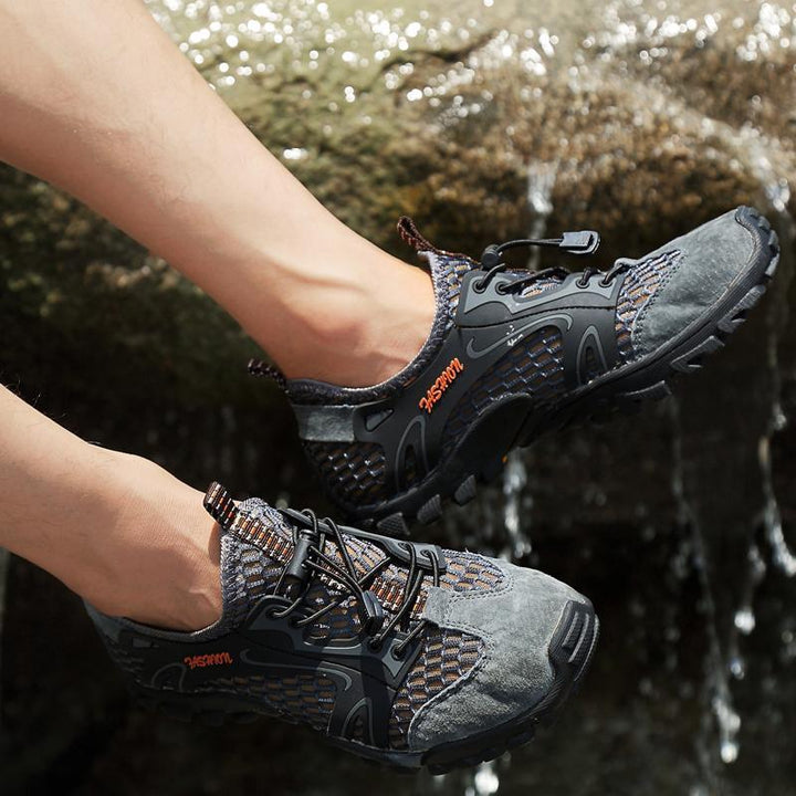 Lightweight men's all-season footwear, suitable for both serious hiking and relaxed outdoor walks