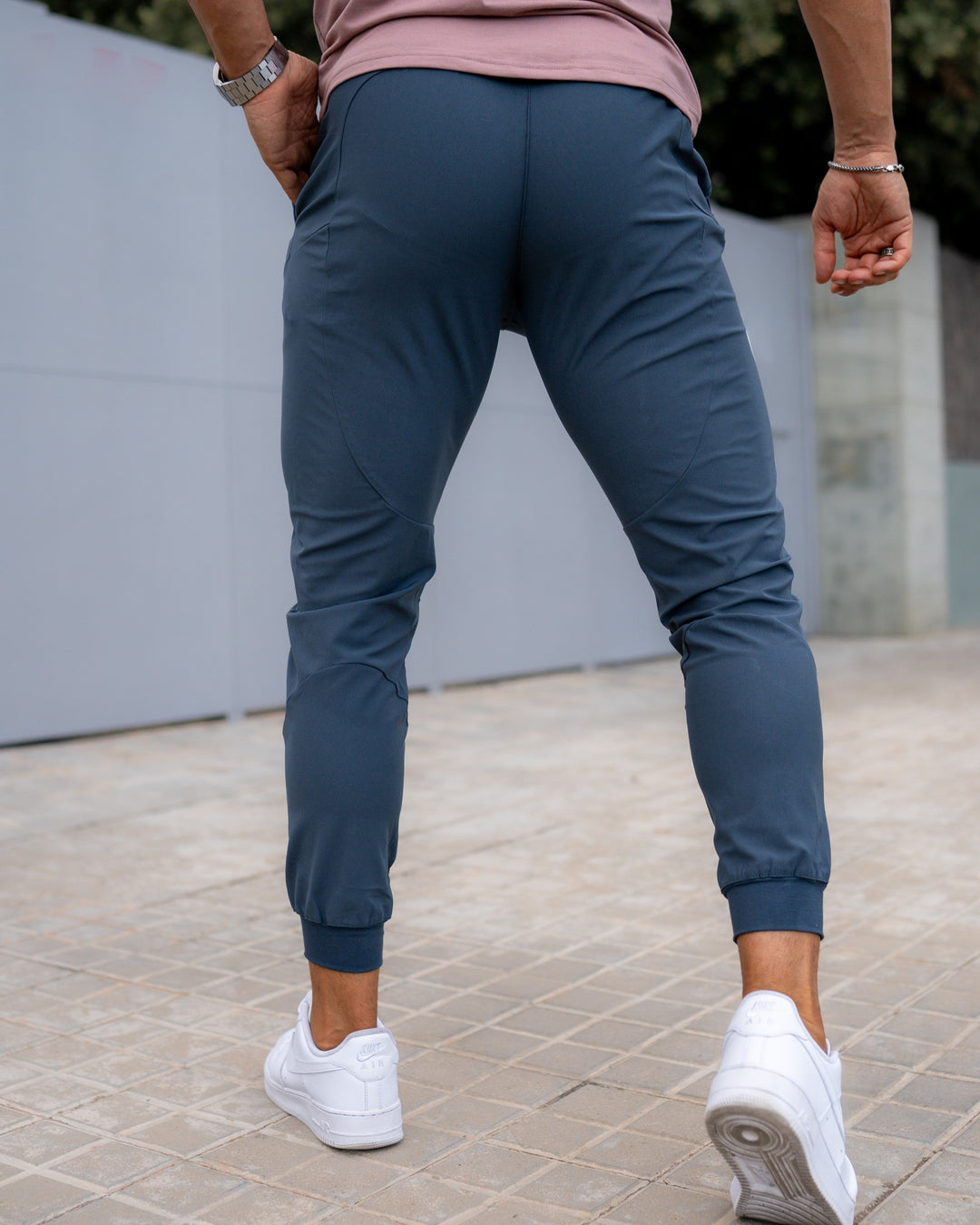 Men's contemporary joggers, sleek design with performance features, quick-dry and highly stretchy.