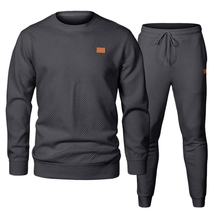 Men's premium textured cotton lounge set in a relaxed fit for ultimate comfort and casual wear.