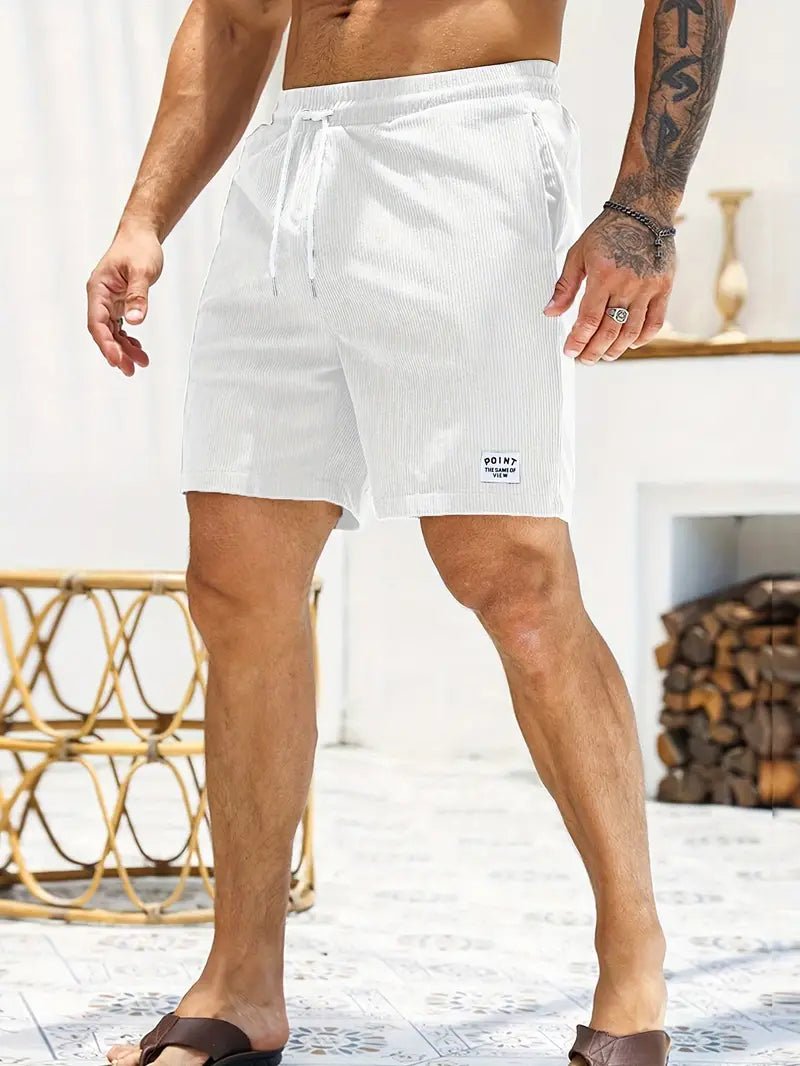 Essential men's quick-dry swimwear: elastic waist trunks for summer vacation & water fun.