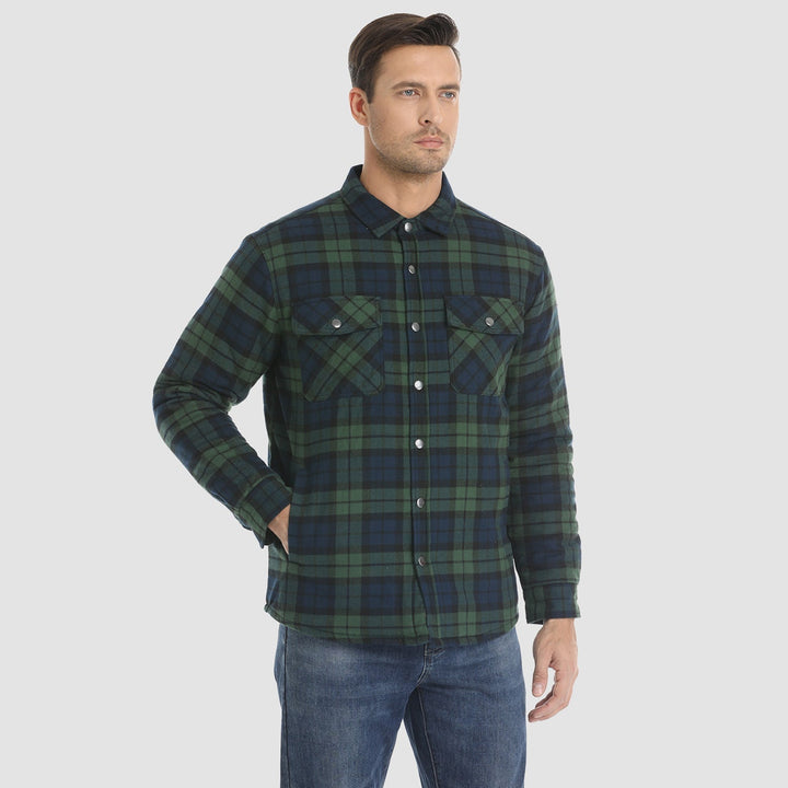 Men's apparel essential: Quilted flannel jacket, offering a perfect blend of comfort and style