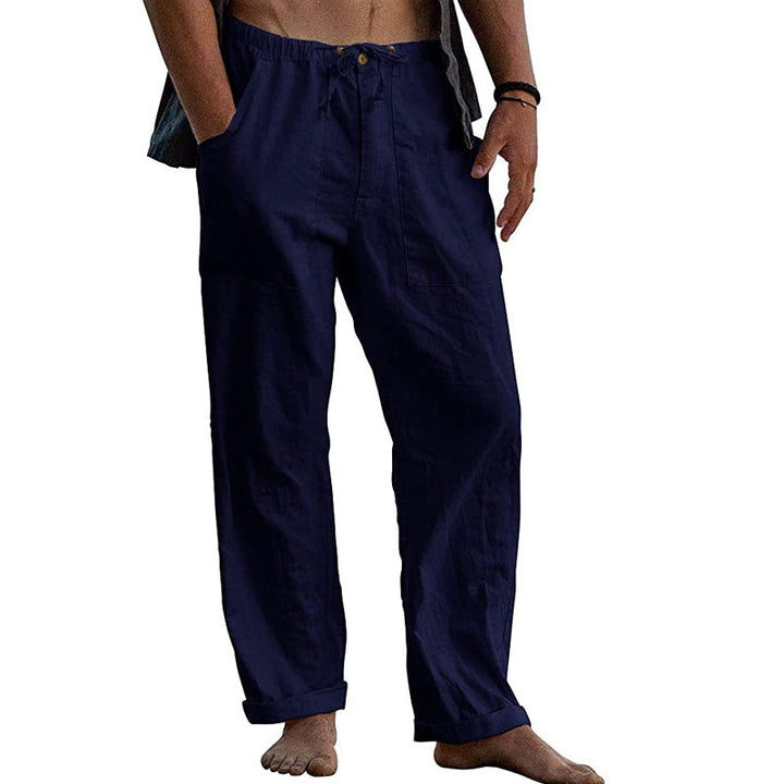 Versatile men's summer trousers, relaxed fit drawstring for travel, beach & everyday comfort.