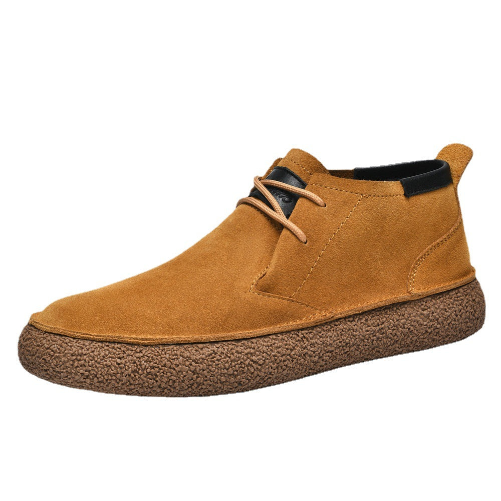 Men's retro brown suede leather orthopedic shoes for casual wear