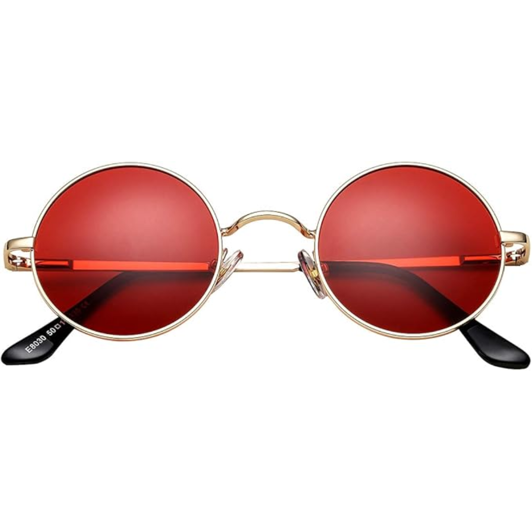 Essential men's retro round polarized sunglasses for outdoor activities. Glare & UV sun protection eyewear.
