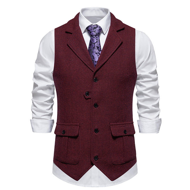 Stylish tailored vest for men, adding a sharp touch to business fashion and professional outfits.
