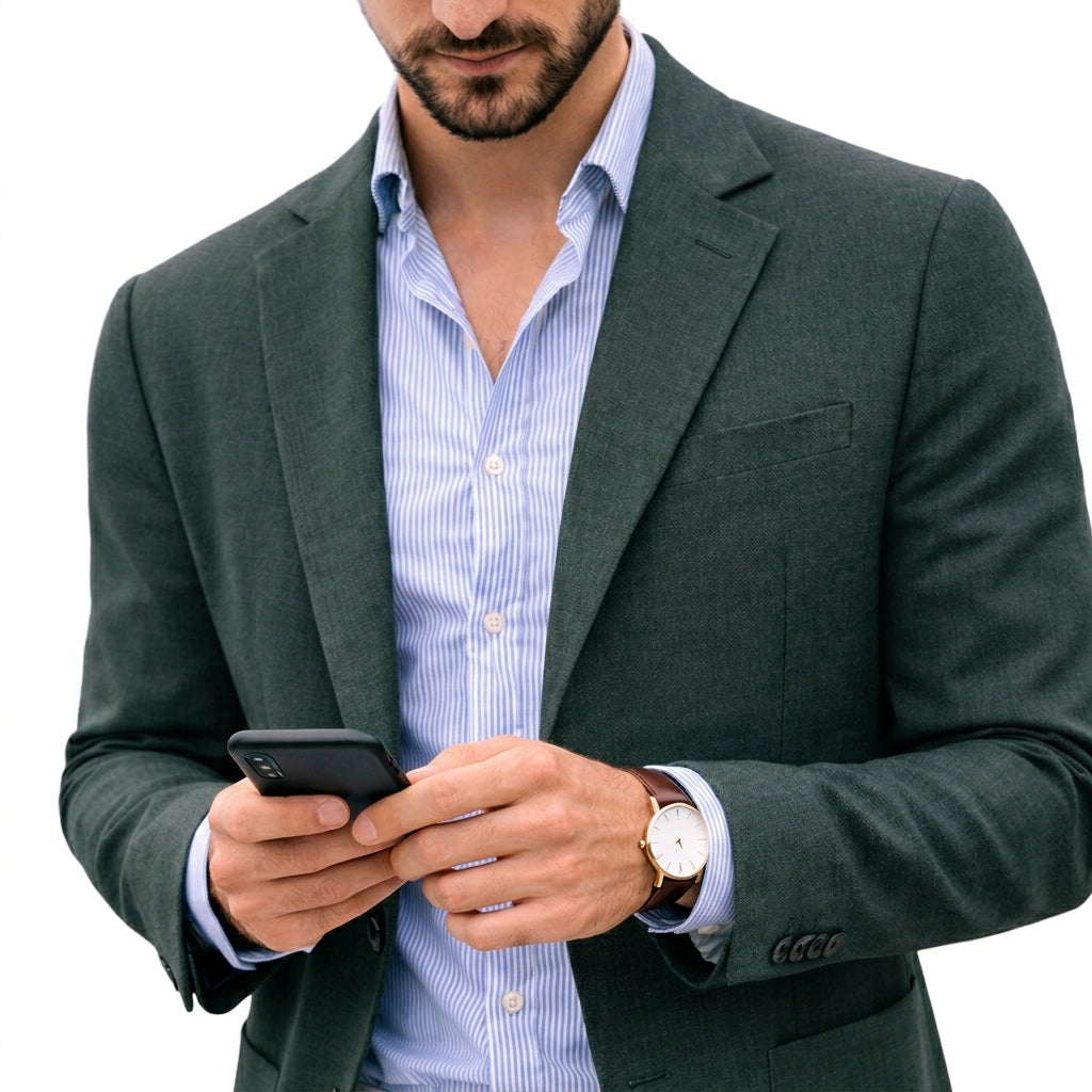 Comfortable knit blazer for men, a sophisticated and versatile choice for smart or business casual attire.