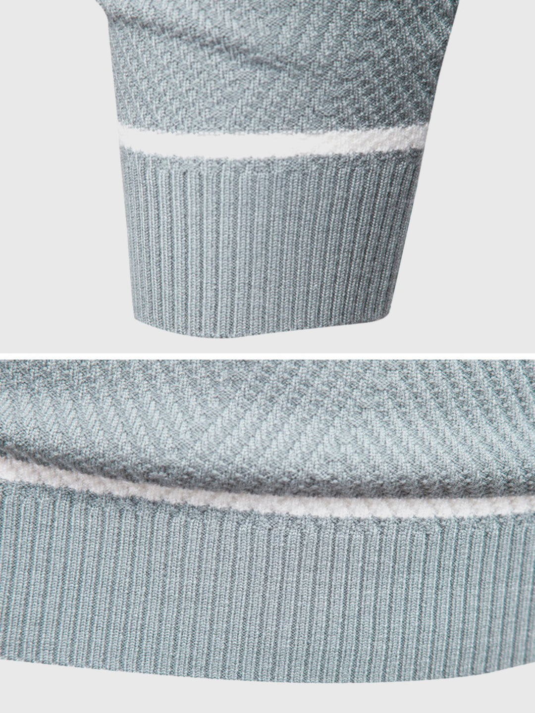 Stylish men's long sleeve striped crewneck sweater, made from a soft cotton blend for fall fashion.