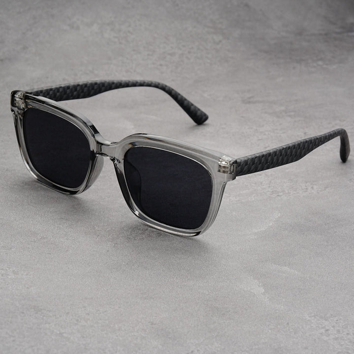 Modern men's square sunglasses in a flattering frame, ideal for daily wear and sun protection.