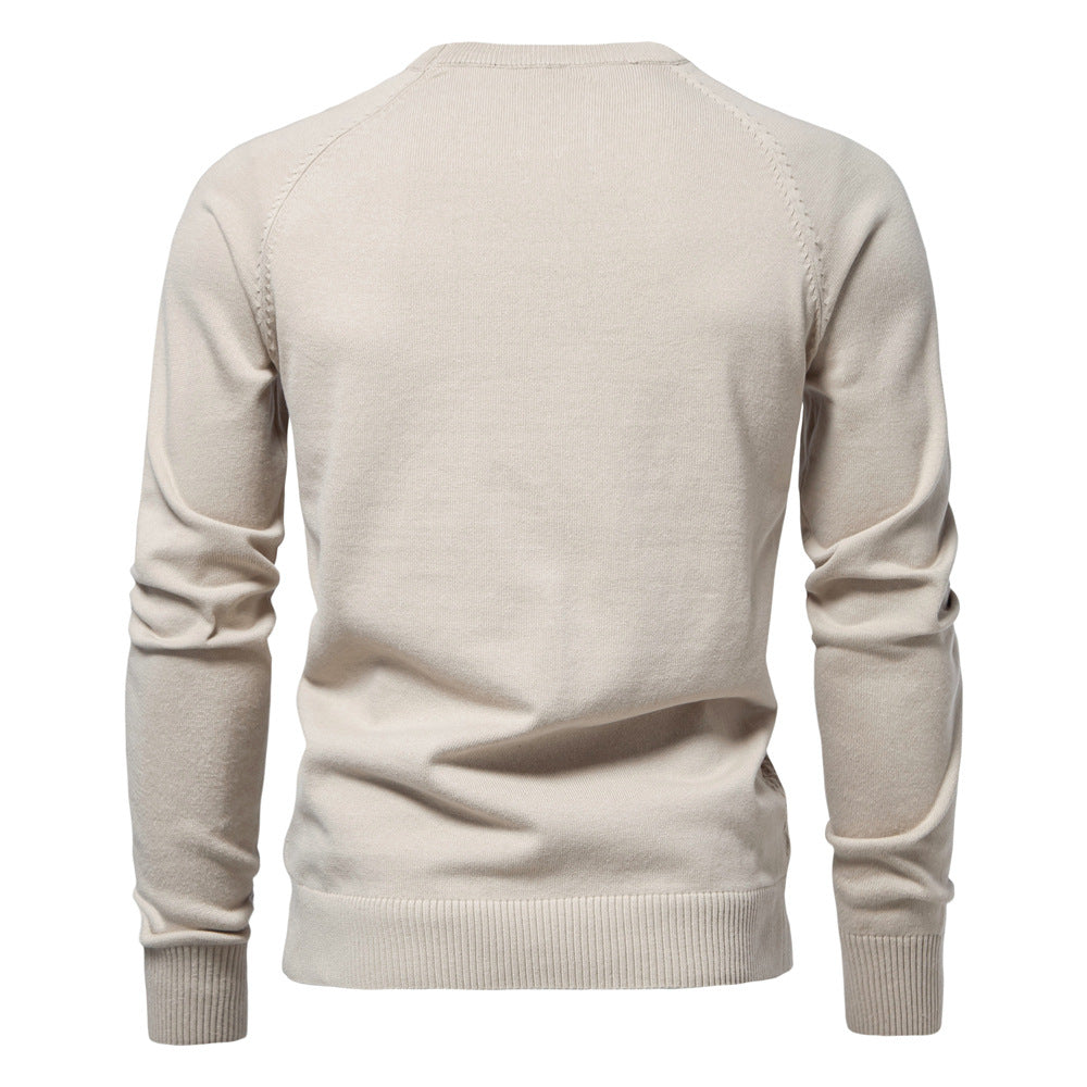 Wardrobe essential: men's casual waffle knit crewneck sweater in a comfortable cotton blend
