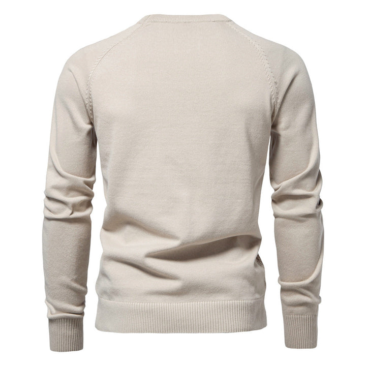 Wardrobe essential: men's casual waffle knit crewneck sweater in a comfortable cotton blend