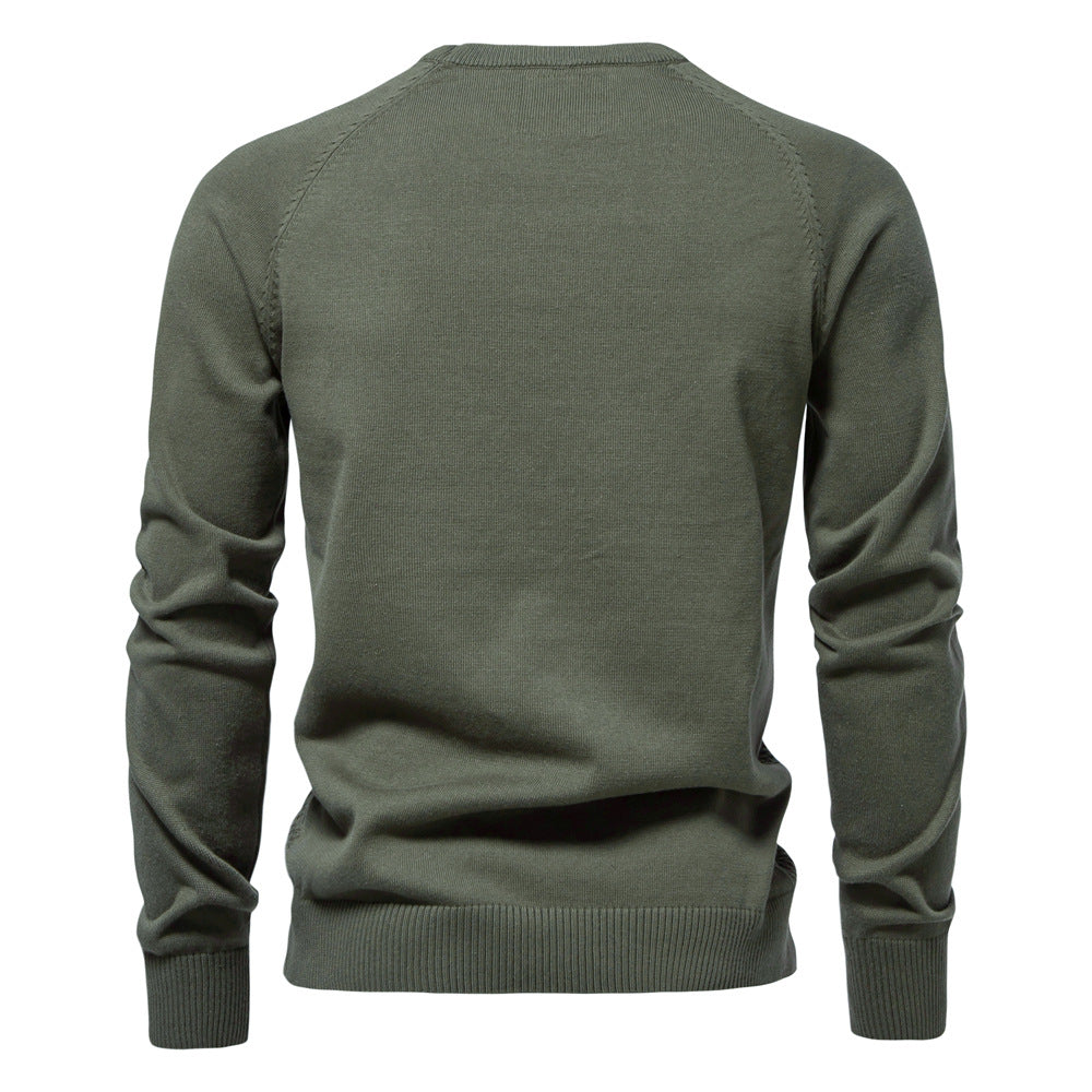 Men's comfortable and stylish waffle knit crewneck sweater, a must-have for casual wardrobes