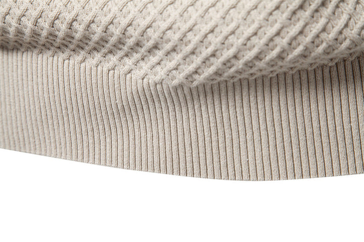 Men's casual crewneck pullover sweater with a cozy waffle knit texture, ideal for everyday wear
