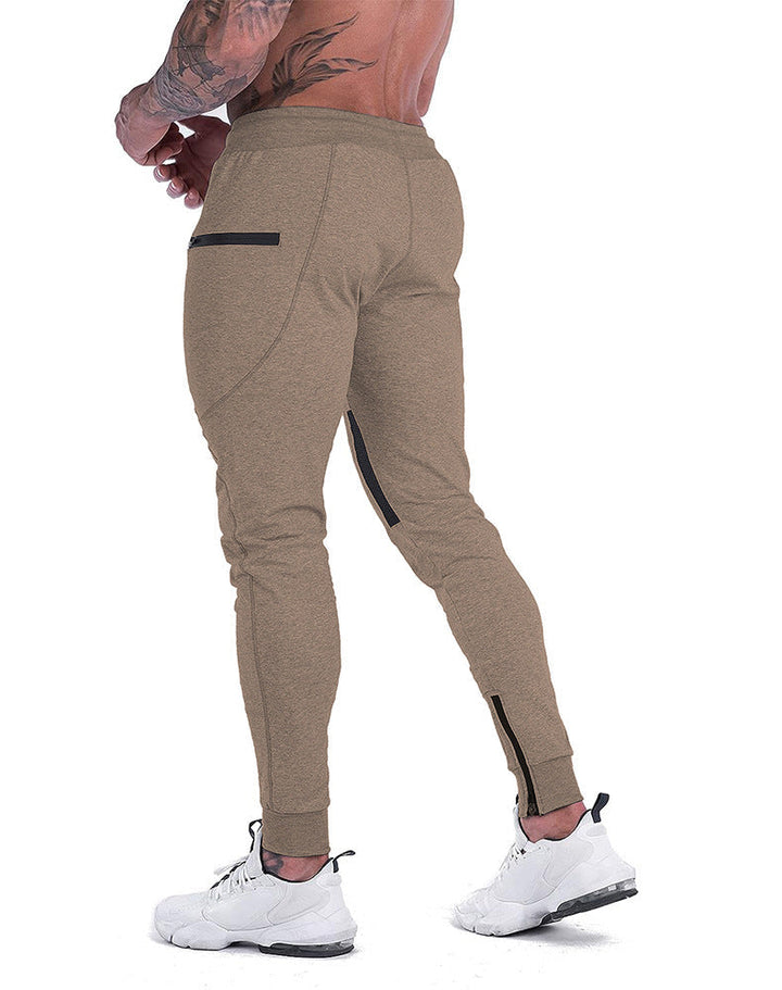 Men's tapered joggers in a studio shot, showcasing a modern and comfortable fit
