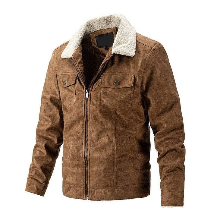 Autumn/winter mens warm jacket, lamb fleece, durable cotton, ideal for everyday casual wear