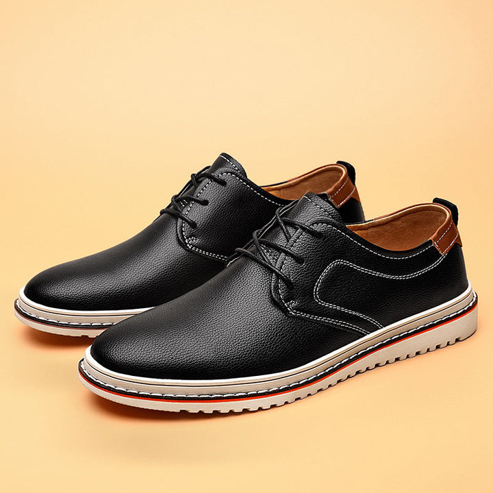 Stylish men's urban lace-up loafers, black, designed for comfort and modern fashion