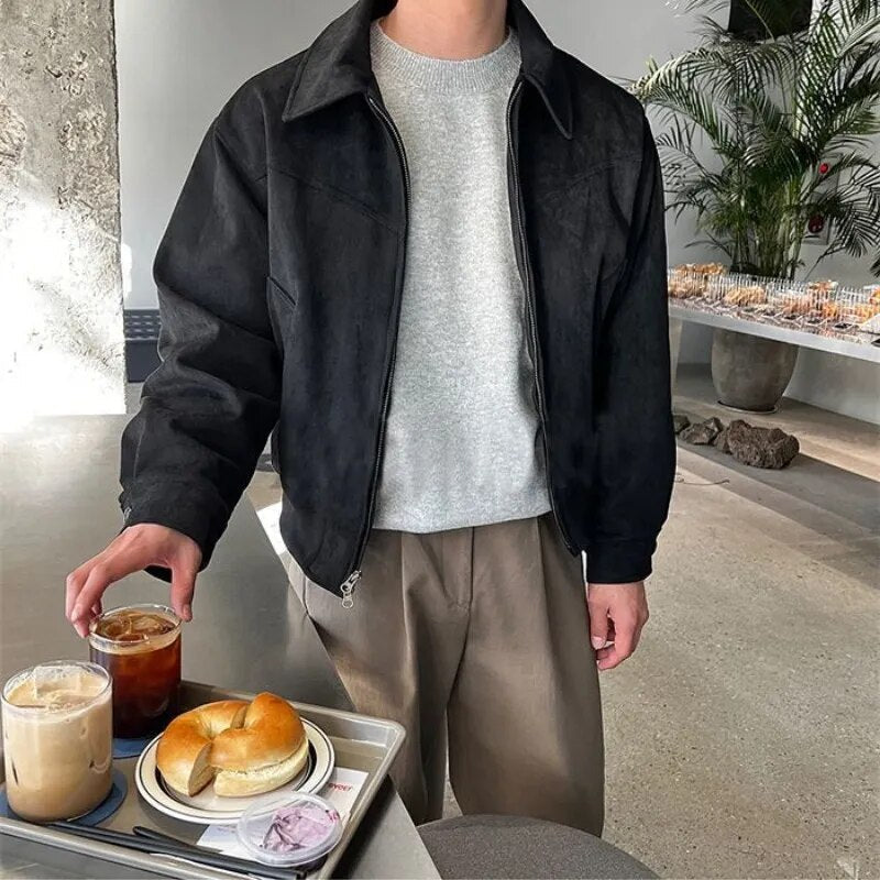 Casual men's vintage zip jacket. Everyday outerwear for a stylish, classic look & versatile layering.