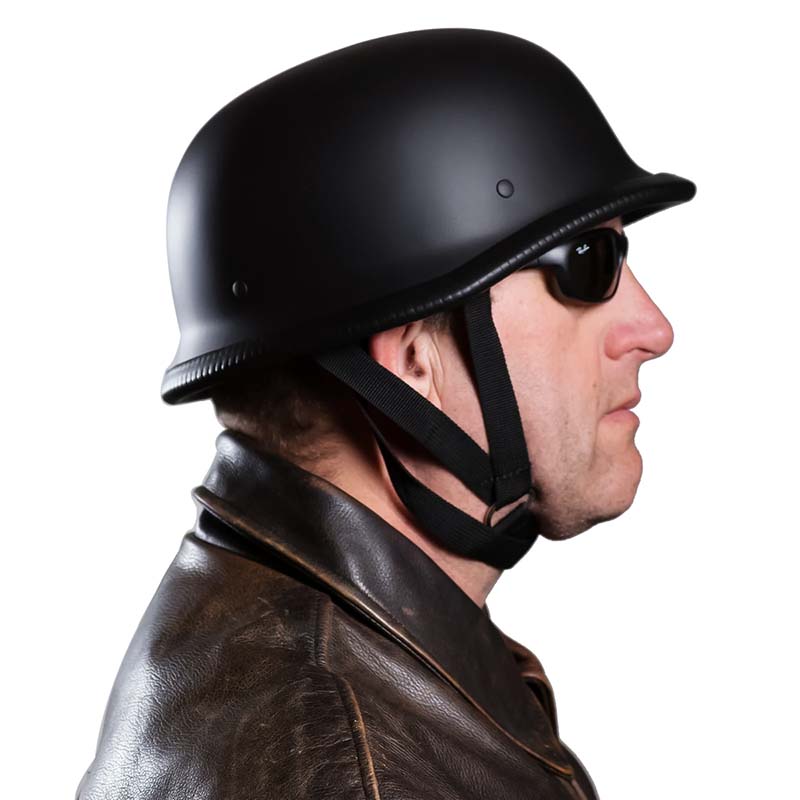 Iconic men's vintage half-face motorcycle helmet, open-face, durable ABS shell, classic street & cruiser rider gear.