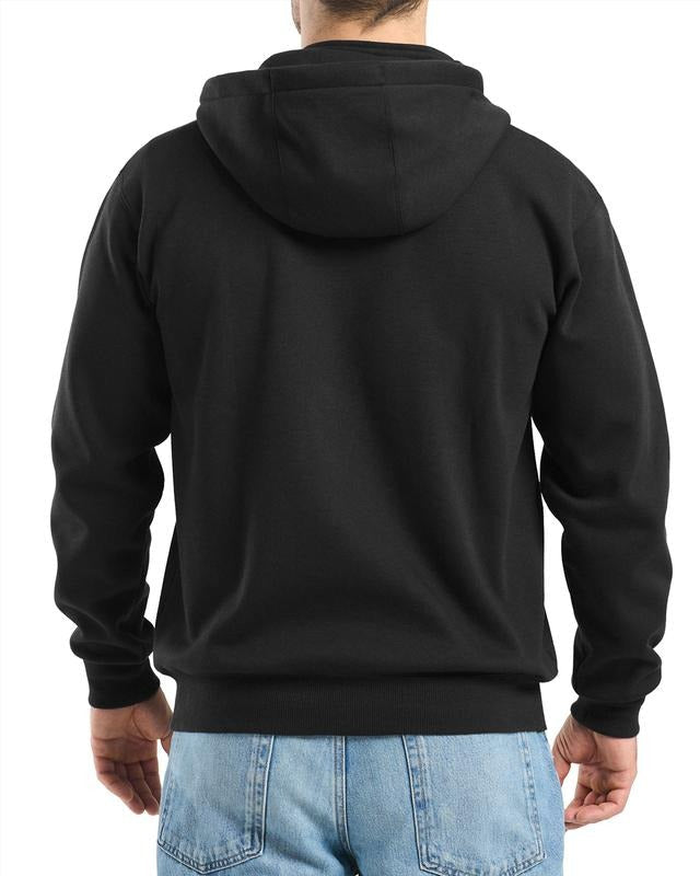 Water-resistant men's hoodie, half-zip, perfect as warm and casual work outerwear