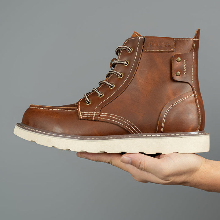 Classic men's brown chukka boots, waterproof for all-weather casual wear, designed for comfort and style.
