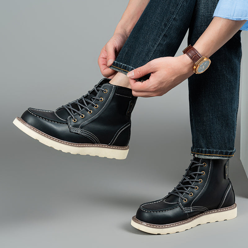 Robust men's brown chukka boots, waterproof and built for durability in casual and light outdoor use.