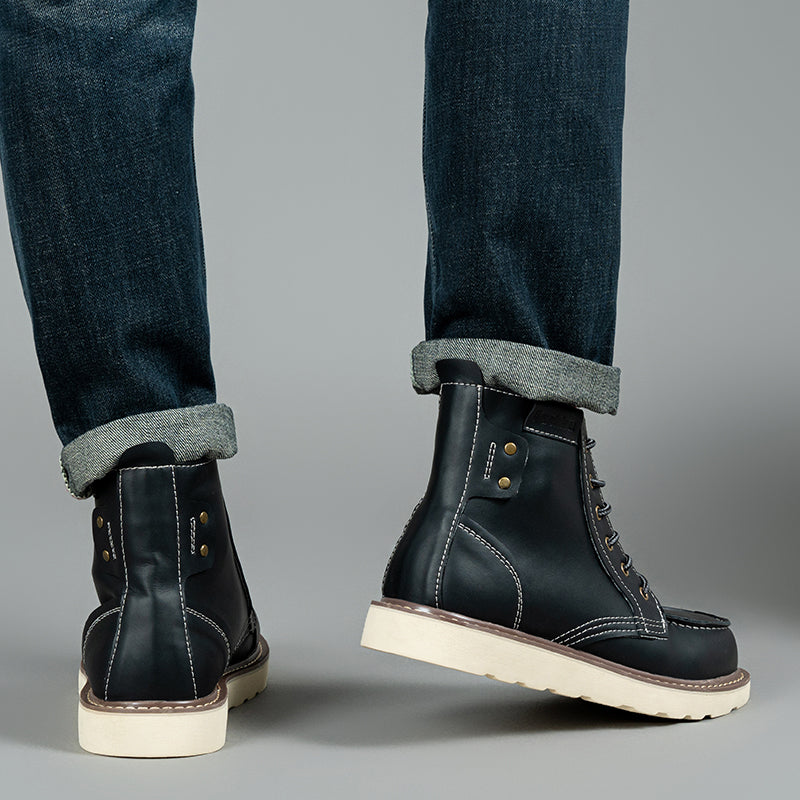 Modern men's black waterproof chukka boots, a versatile option for smart casual and everyday wear.