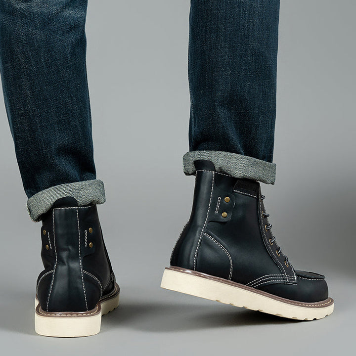 Modern men's black waterproof chukka boots, a versatile option for smart casual and everyday wear.