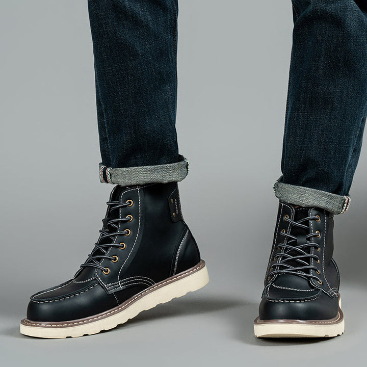Weather-resistant men's black chukka boots, waterproof and essential for comfortable casual walking.