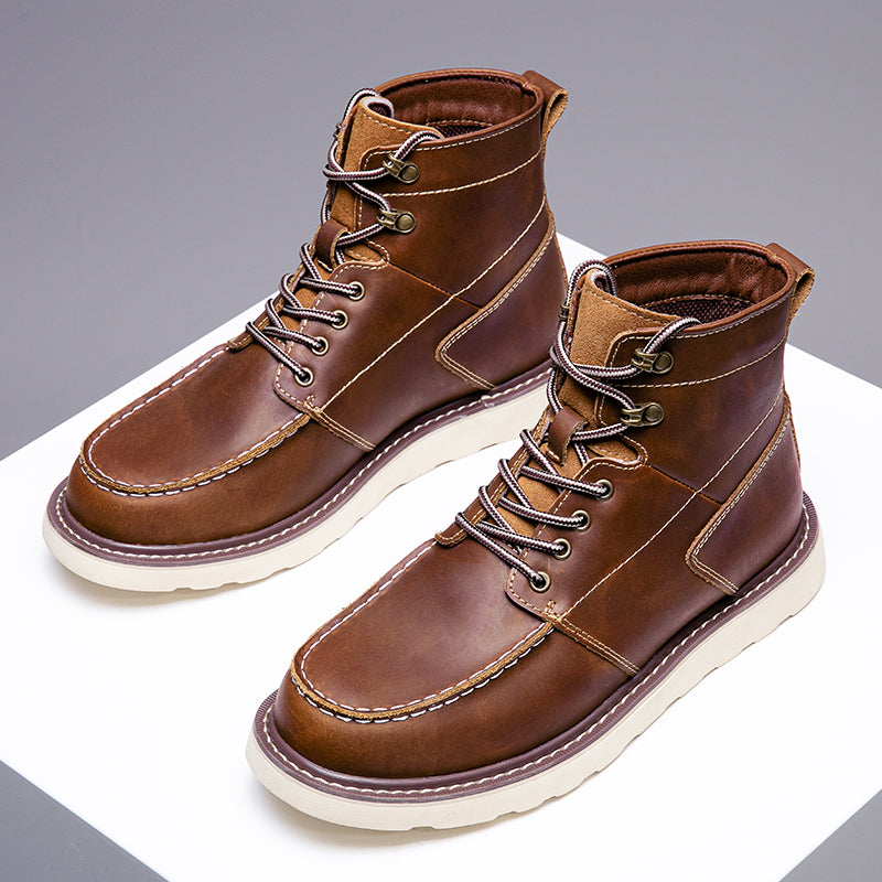 Men's brown chukka boots, waterproof and stylish, providing a fantastic casual footwear option.